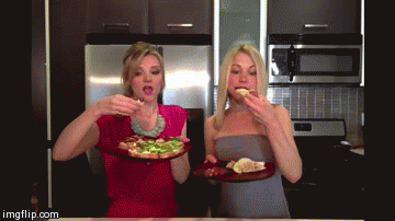 GiGi Dubois and Tara Redfield Eat Delicious Appetizers