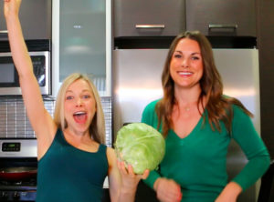 GiGi Dubois and Whitney English with Cabbage