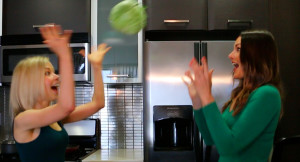 Throwing a cabbage!