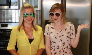 GiGI Dubois and Tara Redfield with their shades on in the kitchen