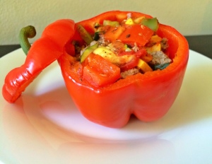 paleo Stuffed bell peppers with ground grass fed meat