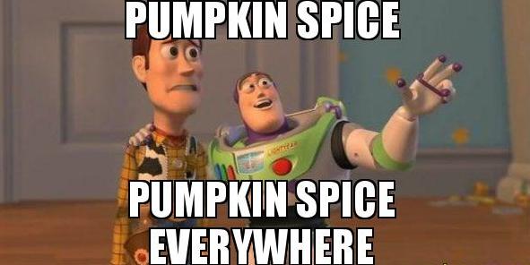 pumpkin spice everywhere toy story funny meme fall autumn