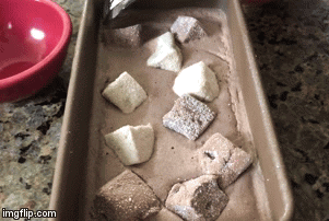 scooping mint ice cream