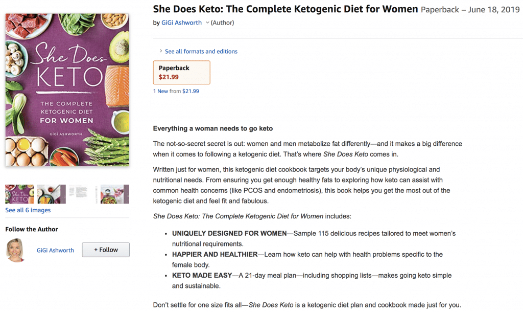 she does keto amazon page