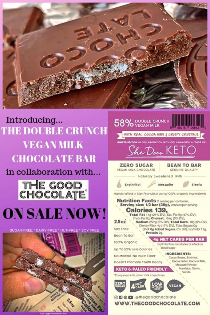 available now the double crunch vegan milk chocolate bar by the good chocolate

