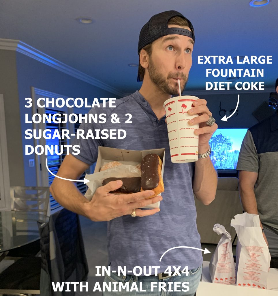 LANDON ASHWORTH WITH IN-N-OUT ORDER AND RANDY'S DONUTS