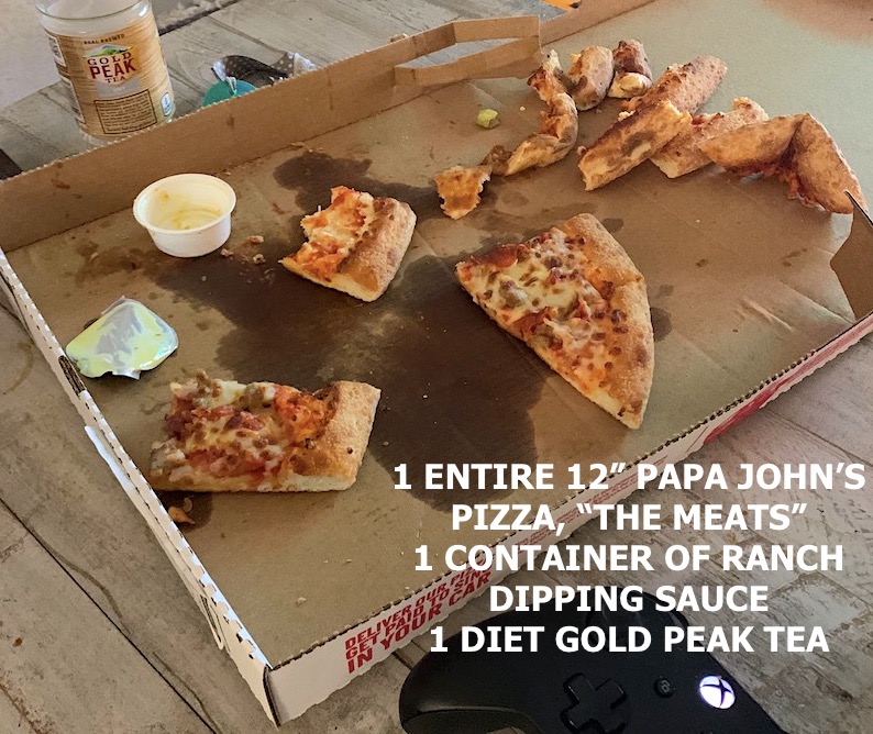 whole eaten papa john's pizza