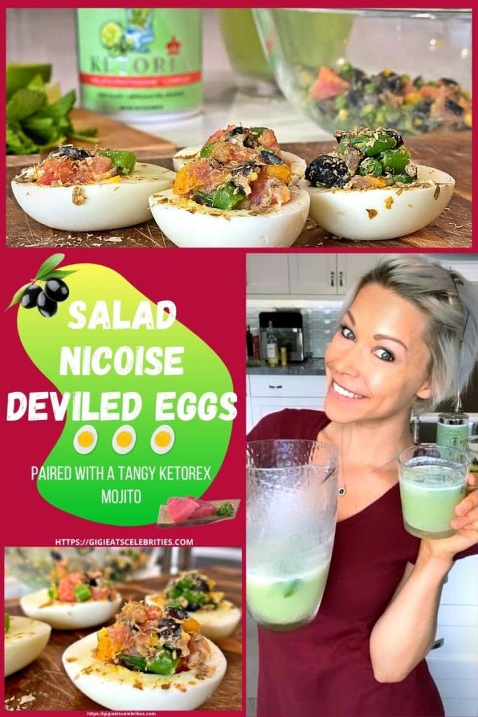 salad nicoise deviled eggs with a mojito